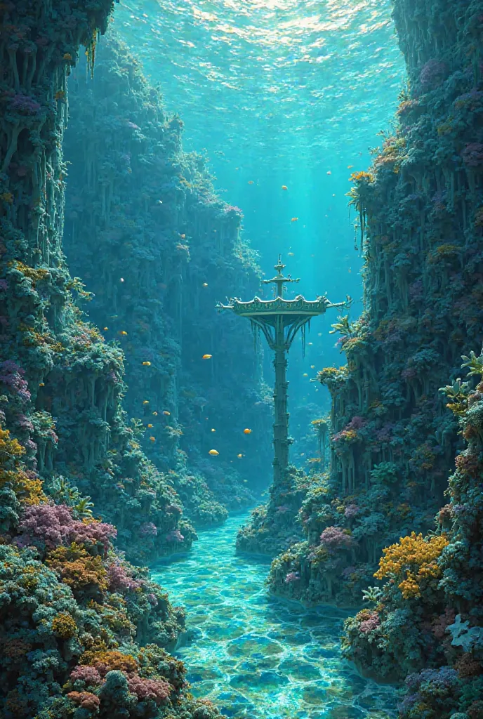 The kingdom of water is under the ocean and the color is turquoise mixed with gold