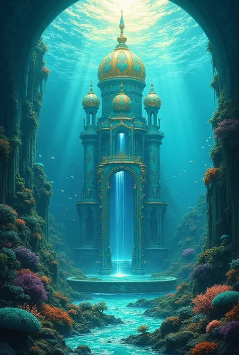 The kingdom of water is under the ocean and the color is turquoise mixed with gold