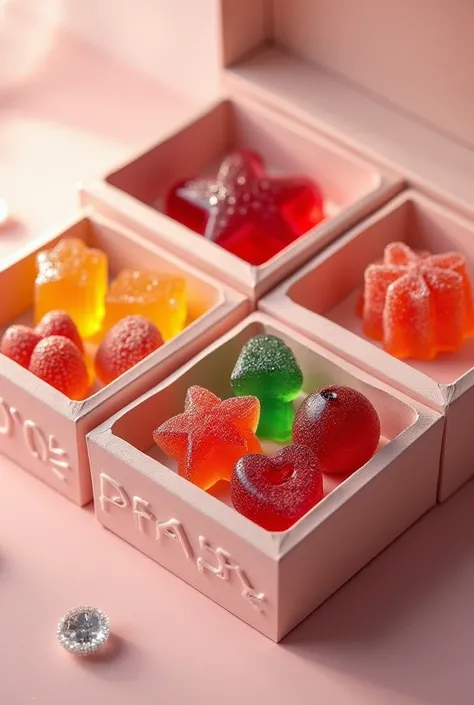 That there are several shapes of gummies in the packaging and that they look more elegant 