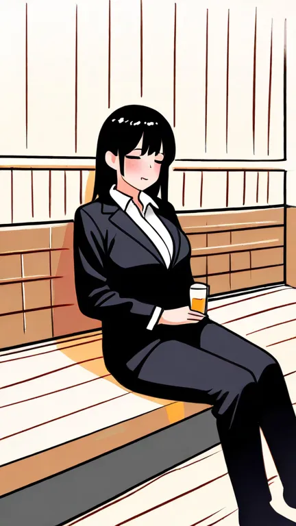   black hair, glass,  business suit,  sauna,  I sweated,