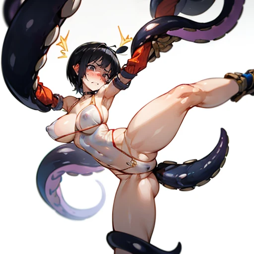 ((((gstring thong)))), ((gigantic breasts)), (transparent erect nipples), (((transparent transparent transparent white red leotard bikini fantasy warrior armor))), (((bare shoulder,))), ((slender:1.2)), (gigantic hips), (gigantic buttocks), ((())), ((((the...