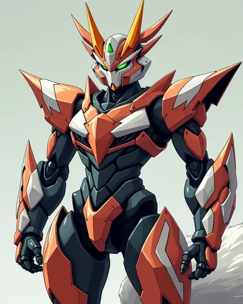 General Aesthetic
This Super Robot fox-inspired mech blends sleek futuristic design with fierce animalistic features. The design emphasizes a combination of raw power and agility, with a distinct Japanese mecha style—featuring bold, angular armor plates an...