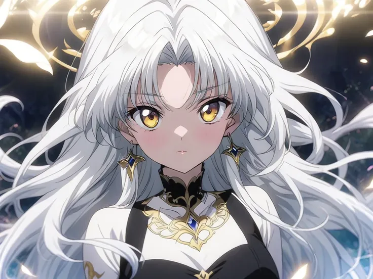 anime girl with long white hair and yellow eyes, perfect white haired girl, white haired, girl with white hair, anime moe artstyle, female anime character, anime girl with long hair, seductive anime girl, beautiful anime portrait, white haired deity, anime...