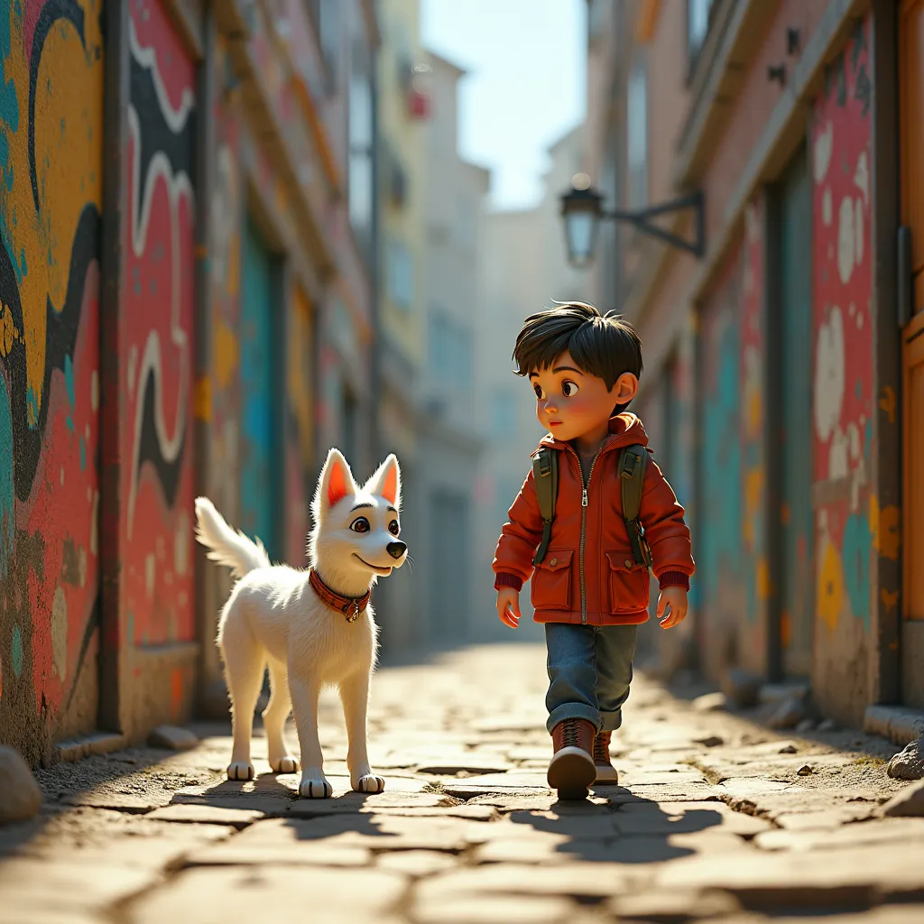 Graffiti Tintin and Snowy Hergé animated 3D the secret of the unicorn