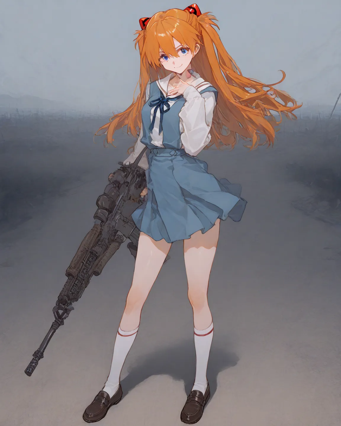   best quality,    Masterpiece、    748cm style        ,            cute、         8k Wallpaper、       masterpiece、     、                    absurd,         latest,                     woman 1 person、 solo、    Soryu Asuka Langley    、     orange hair、       ...