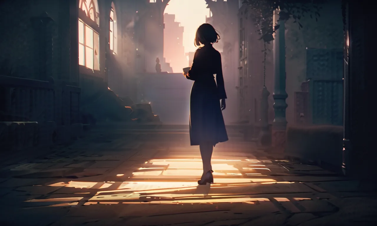 ( very detailed CG unity 8K wallpaper), Woman with short bob sitting in a 、 a woman sitting alone is staring out of a large window 。Outside、 the silhouette of a man is moving away 、 the city lights are gently shining 。 the warm cafe light drifts 、 It makes...