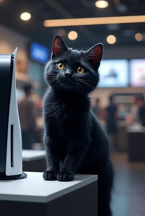 happy black cat tall buy a playstation 5 black 