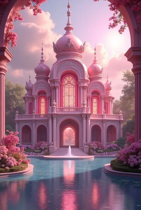 Make a imagen of a pink palace