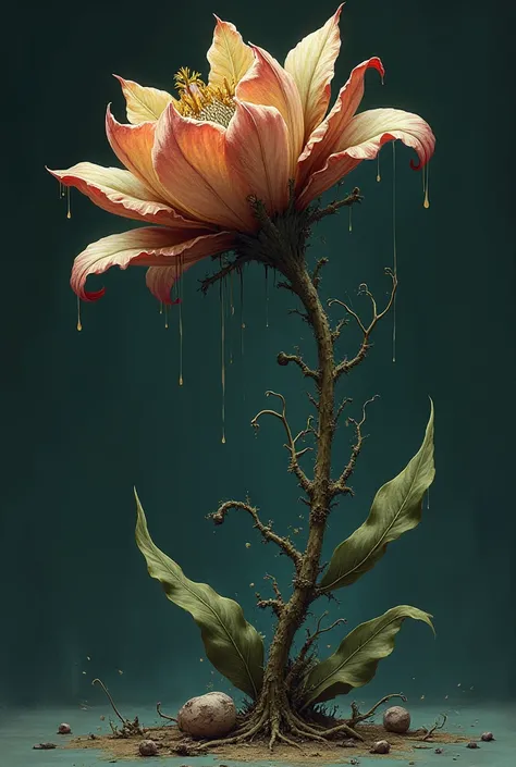 Cartoon of a decayed and rotting flower