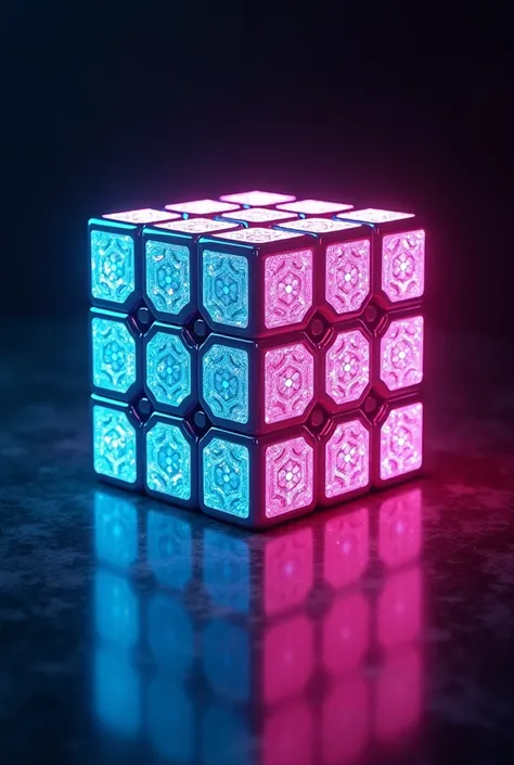 Neon Rubik cube 
