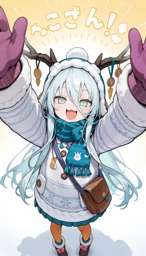  score_9,  score_8_up,  score_7_up,  score_6_up,  score_5_up,  score_4_up, just describe w above Decorati has  you want, tag1,  tag2, 1 girl,Alone,Abnormally long hair, Messy Hair,  light blue hair,   Aqua Eyes, horn,   horn ornament,  above Decorati has ,...