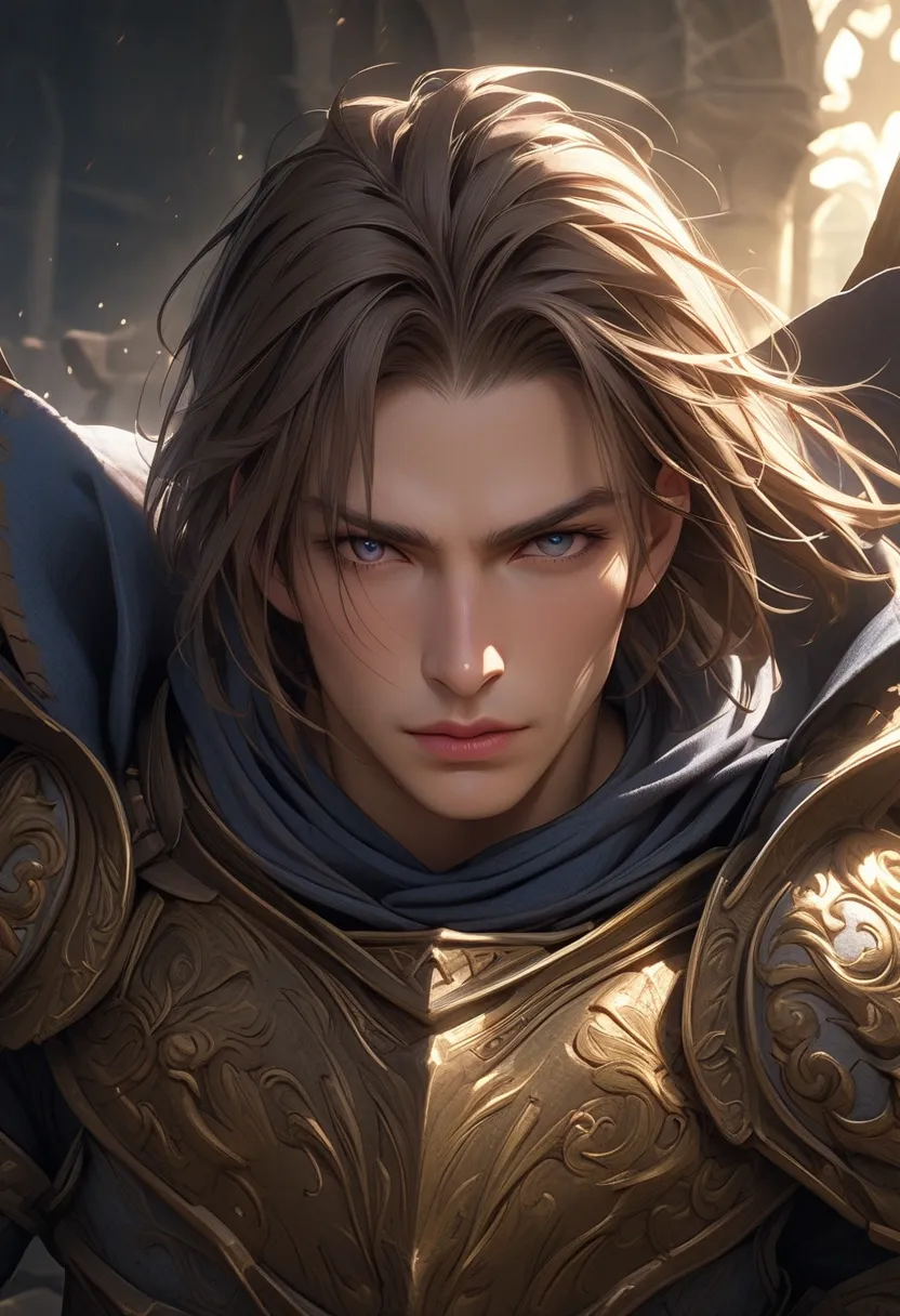 zidane from final fantasy 9,1 man,highly detailed face,beautiful detailed eyes,beautiful detailed lips,extremely detailed eyes and face,long eyelashes,muscular man,intricate armor,medieval fantasy,fantasy art,digital painting,cinematic lighting,dramatic li...