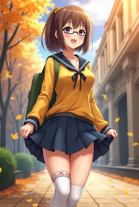 High quality, high definition, detailed background, fisheye lens, young, very slutty girl, (two girls: 1.5), brown hair, slut, glasses, bob cut, ponytail vaginal bleeding, flat-chested one-piece swimsuit: 1.3, very tall, tempting figure: 1.3, very sexy, ve...