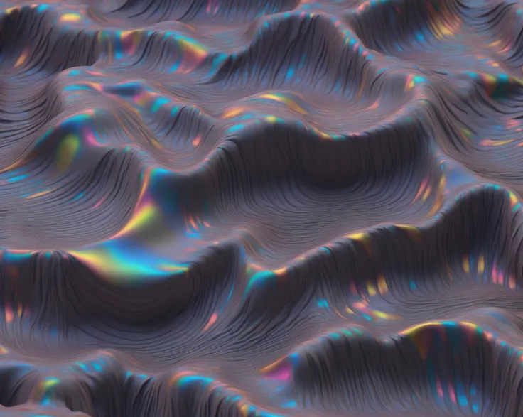 holographic holography. mesmerizing dark metallic sine waves of an old topographical map, soft 3d, ultra hd, realistic, vivid colors, highly detailed, UHD drawing, pen and ink, perfect composition, beautiful detailed intricate insanely detailed octane rend...