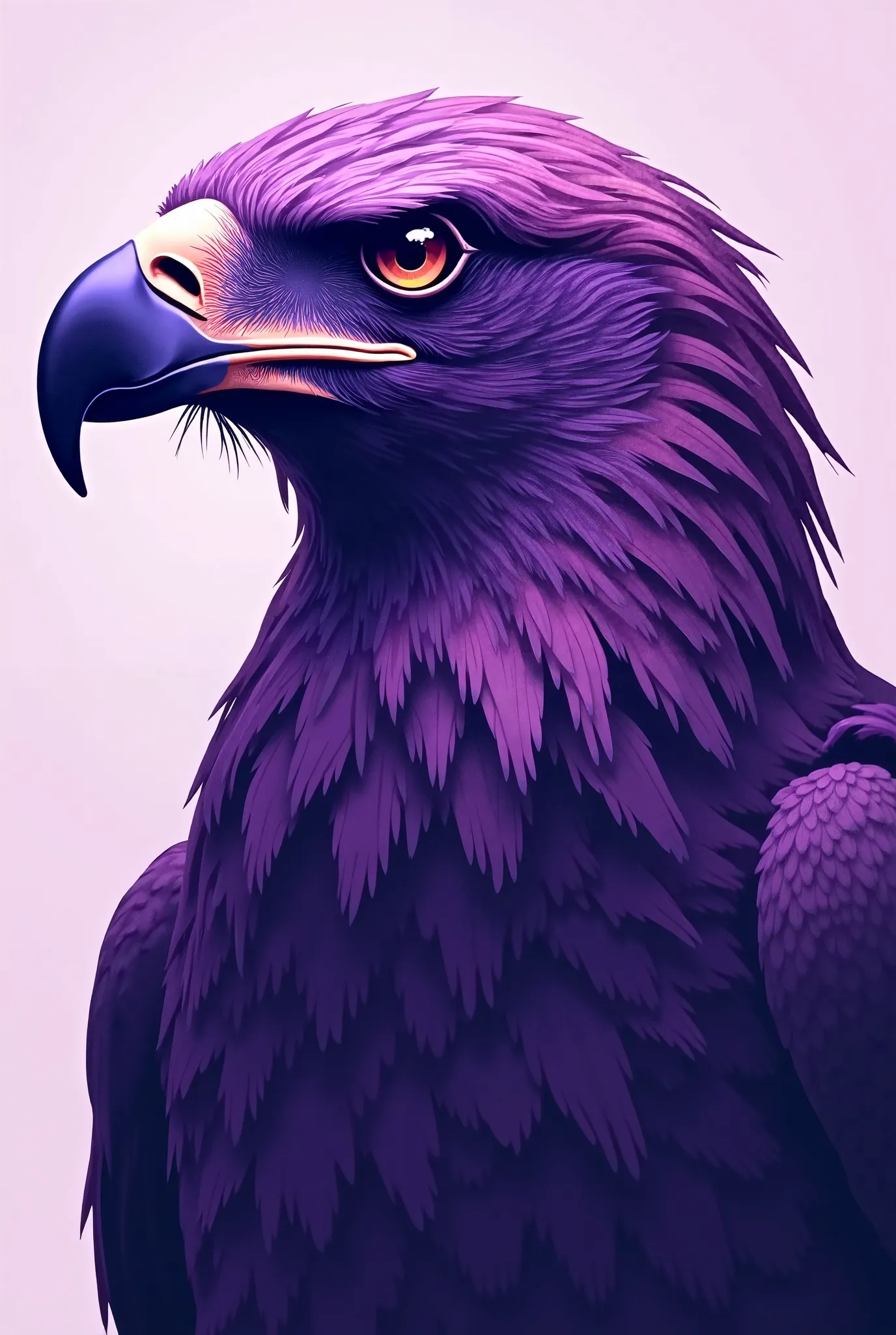 Create an Eagle face in purple profile