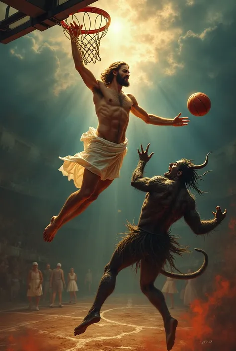 Jesús dunking epically on satan