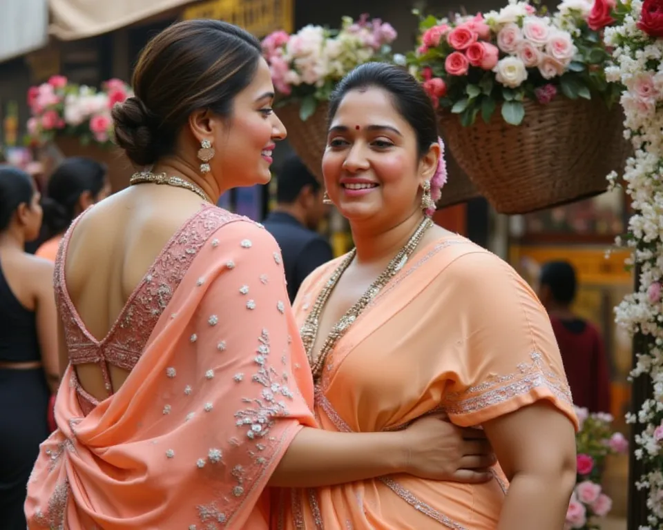 A 27 years old ,matured,american white woman with A plus size full figured body shape, ivory white round-shaped face.

She and her husband. She is at a busy flower market, picking fresh jasmine strands. As she bends to smell the flowers, her blouse shifts ...