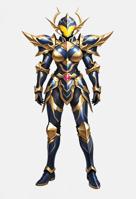 Top quality,  full body, standing, from front,looking at viewer, white background. no human features,An Angel-like female humanoid monster,large breasts,, perfect body,non-human features,no human face,holy armor,