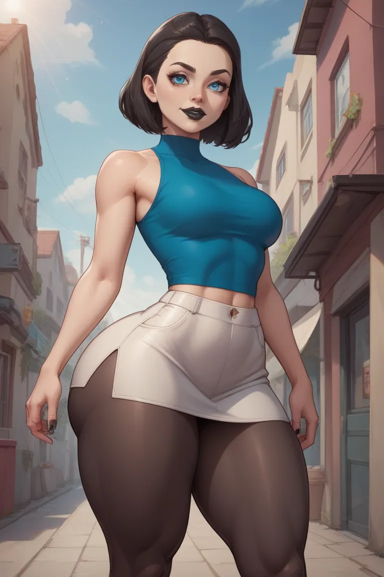  IFBB woman,(  Best quality:1.4),( pele bright ),  no Workpo, (cute face), (((  Best quality))),    illustration  , (( seductive curves , Workpo curvilíneo, very wide quadris ,very  thick thighs )), , Workpo bonito,   Beautiful character design , lighting,...