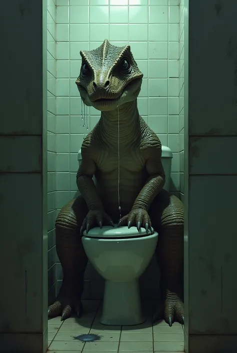 The dinosaur should cry in a toilet 