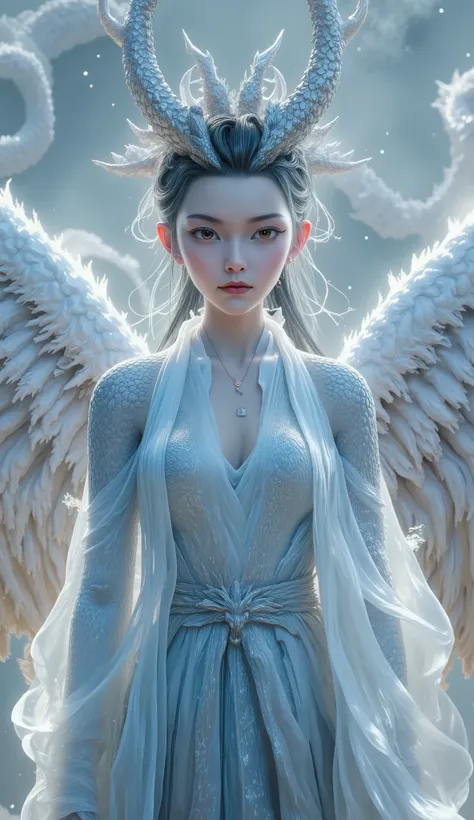 ( masterpiece, Best Quality :1.2), 1 Girl, alone,Xianxia,alone,Dragon Horn,lightmagic, standing, Battle Pose