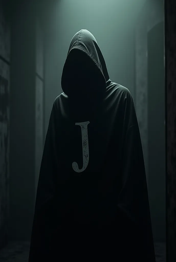 Hooded mystery man with the letter J
