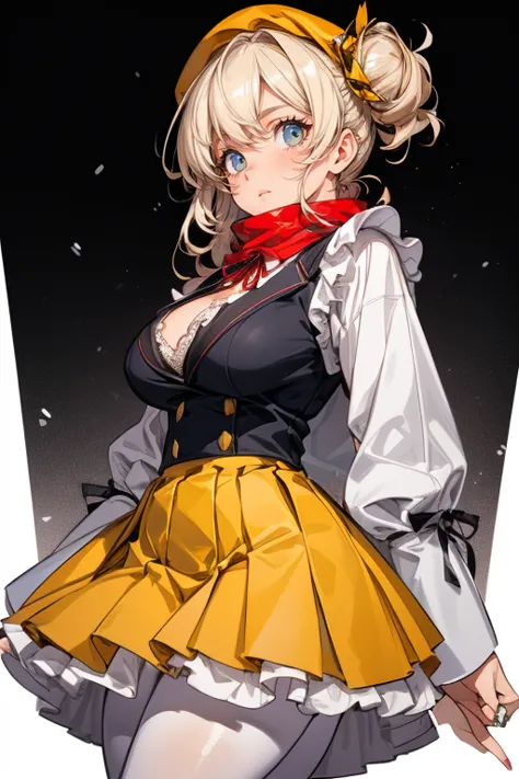 (cowboy shot: 1.5), (white background, simple background: 1.5), (masterpiece:1.5), (big breasts: 1.5), (1 girl: 1.5), young woman, (Beautiful Girl:1.5), (extremely detailed and delicate anime face and eyes:1.5), whole body, (natural light, HDR, extremely d...