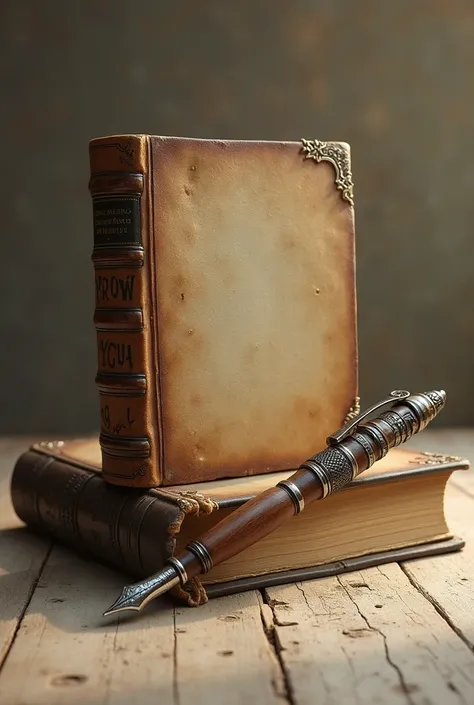 I want a picture of an old book with a surplus pen next to it 