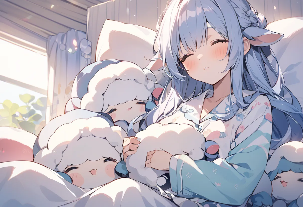 God of Peaceful Meals and Sleep、sheep、 pajamas