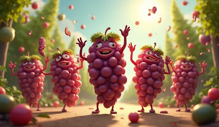 Image of group of grapes dancing 