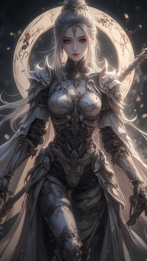 ((  top quality)),(  super high resolution),( very well detailed),(  detailed description ),((  best CG  )),(  BEST ARTWORK  ),  Ultra Precise Art ,  Amazing Painted Art ,( Exquisite Art:1.5), Female Knight,  beautiful and well-groomed face, Tight face,  T...