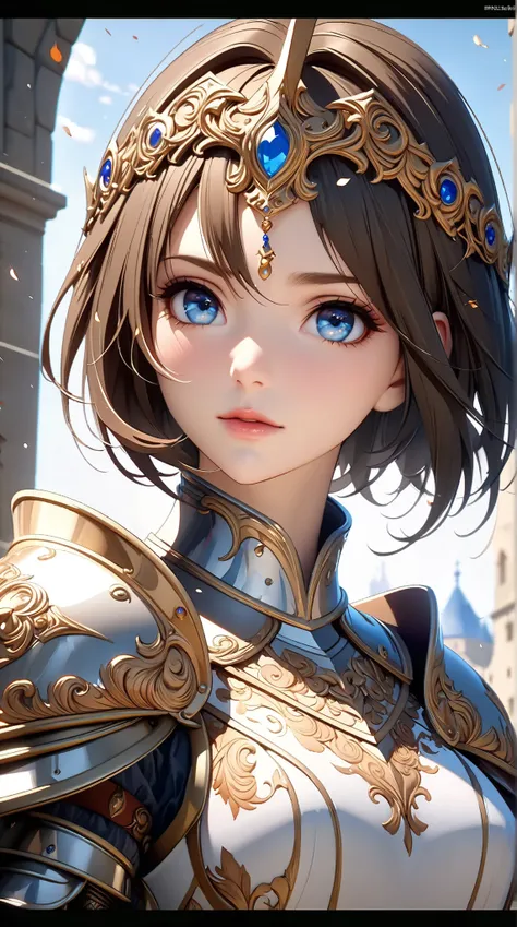 ((  top quality)),(  super high resolution),( very well detailed),(  detailed description ),((  best CG  )),(  BEST ARTWORK  ),  Ultra Precise Art ,  Amazing Painted Art ,( Exquisite Art:1.5), Female Knight,  beautiful and well-groomed face, Tight face,  T...