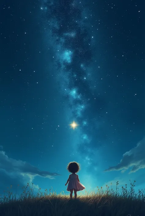 

The Little Star's Journey
Once upon a time, in a vast night sky, there was a tiny star named Twinkle. Twinkle was the youngest star in the sky and dreamed of shining as brightly as the big stars around her.