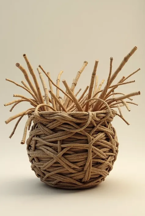 Create a basket with some strings inside it