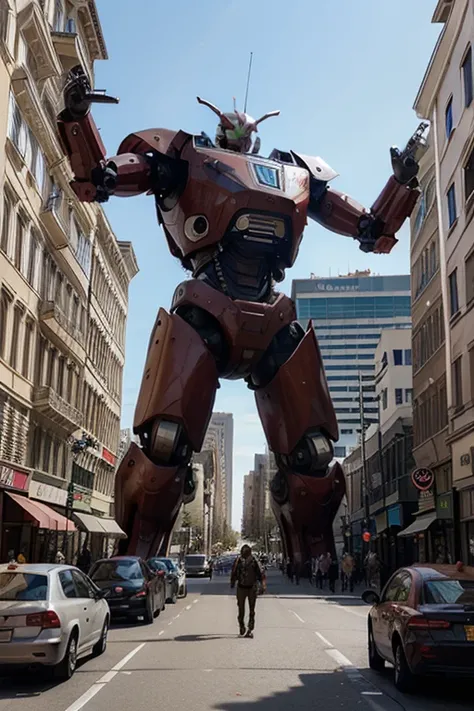 1 Giant robot ant. Attack the Giant titan. In city