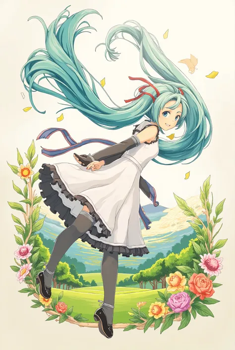 ( masterpiece、 best quality、 best quality、Official art、  beautiful and beautiful  :1.2)、(one girl:1.3) Hatsune Miku、twin tails, beautiful breasts, Reasonable Design ,  clear line, high resolution, ( best quality,4K, perfect sharpness, Super Fine,high resol...