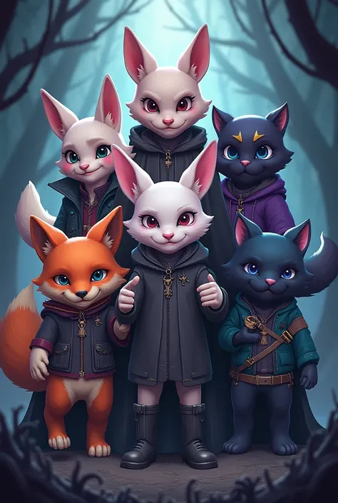  With gothic style with fox ears cute style with rabbit ears and black with normal style with panther ears [game cover]