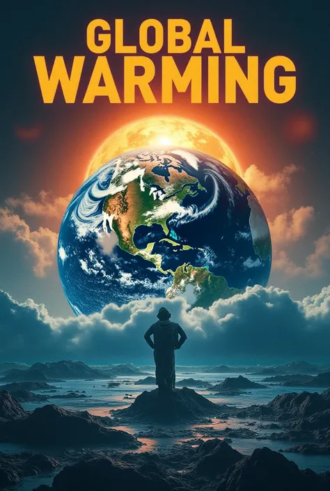 Poster global warming with title 