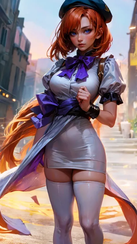 (1 lady), (Best quality at best:1.4), (ultra - detailed), (extremely detailed CG unified 16k), A Beautiful Woman with Perfect Figure: 1.4, Sharp Focus: 1.2, purple hair, very detailed, High-definition RAW color photo, professional photoshooting, amazing fa...