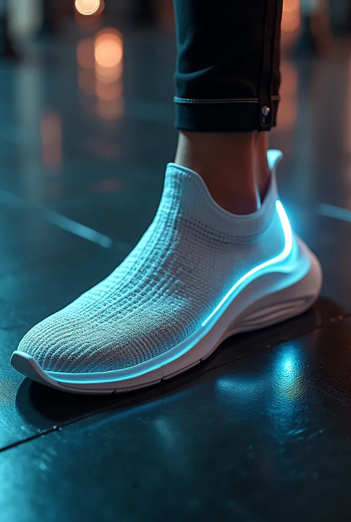 Cyberpunk soleless shoe without laces