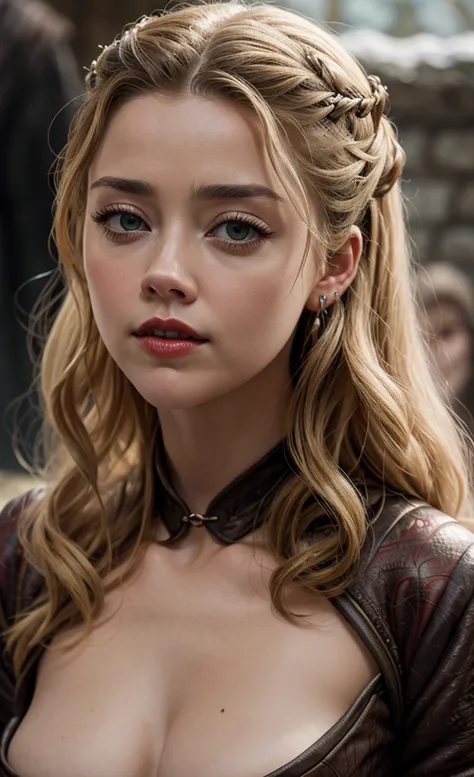 AMBER HEARD GAME OF THRONES, Samsa Stark,  intense red lips, Vermintor Dragon