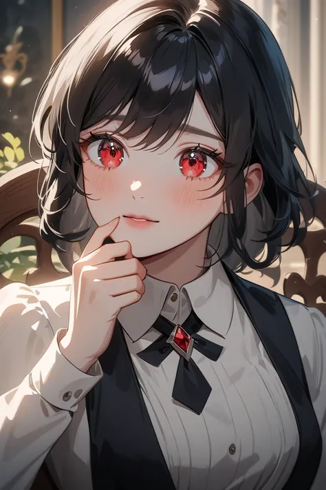  Anime boy red eyes,   beautiful animation  style,   beautiful animation  portrait, beautiful 애니메이션 소년 , Nightcore, black boy,  Animation Art Style,   beautiful animation ,   anime girl ,   beautiful animation  art style, (  anime girl ),  perfect black ha...