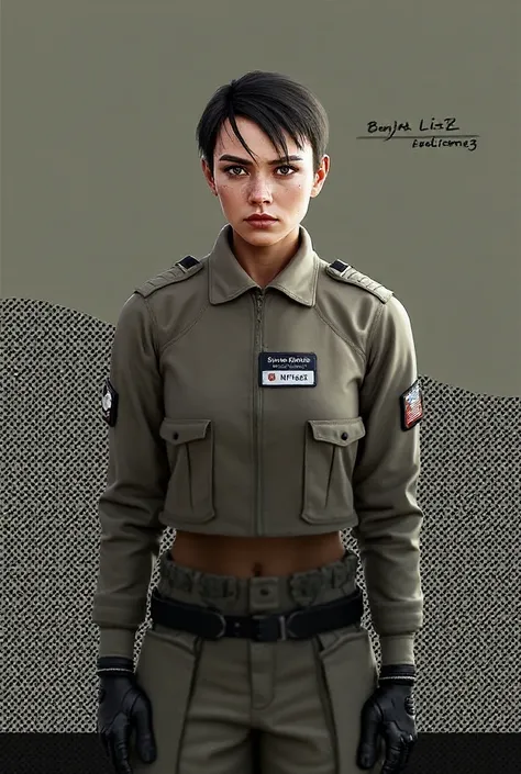 Make her look like a real person (she's a soldier)