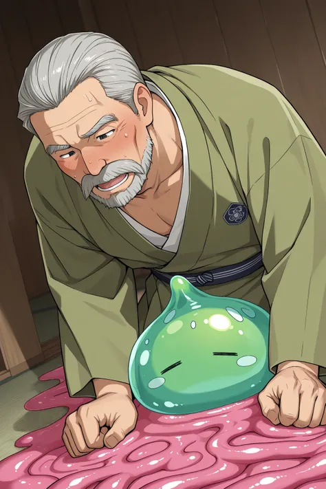 1 men, Japan old men, slime, slime tantacles, BDSM , doggy style 