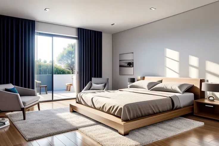 Live Photo  ,  Modern Bedroom ,Stunning design,  modern style ,  Shadow ,  Volumetric Light ,  Shadow , High-end photography, loyalty,  Bright detail , sharp, Unique, Award-winning photography, Canon EOS 5D Mark IV Single Eye Digital Camera, f/ 6, [ISO 100...