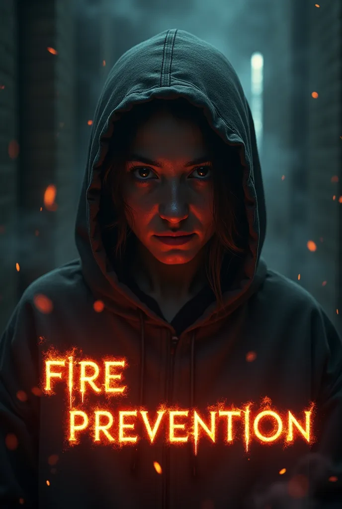 creative poster about fire prevention with serious and little scary vibe