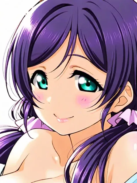 {{{love live! school idol project}}}, {{{love live!}}}, {{{toujou nozomi}}}, purple hair, green eyes, large breasts,