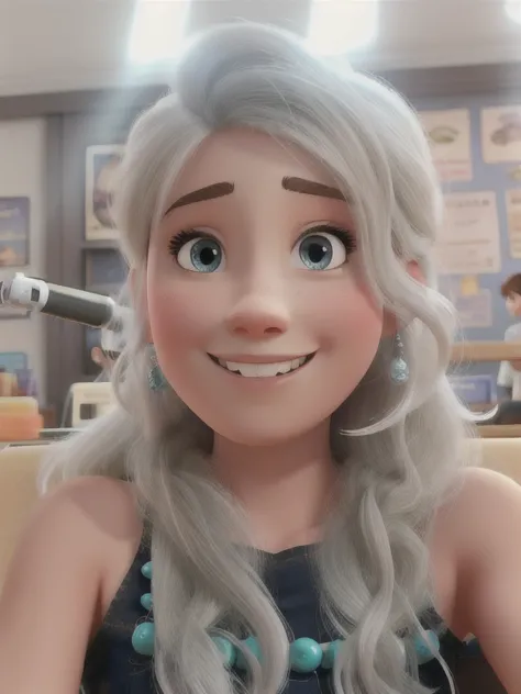  A woman, White Disney Pixar style high quality,  best quality