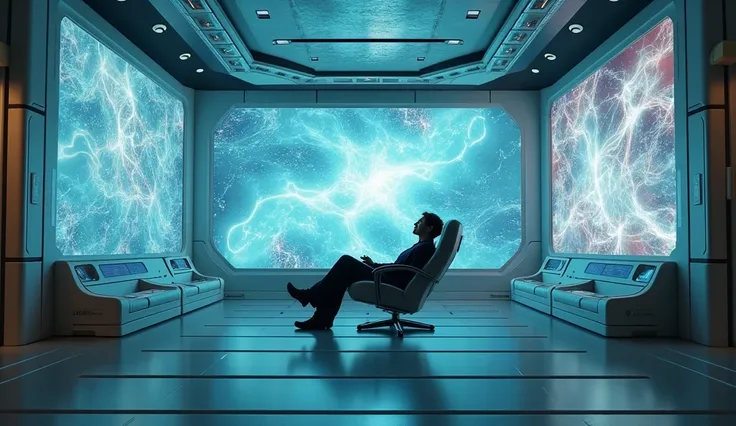 A high-tech room with sleek, futuristic devices, where a subject lies in a chair surrounded by luminous screens displaying swirling colors and images representing memories. The atmosphere is both clinical and surreal, hinting at the power and danger of mem...