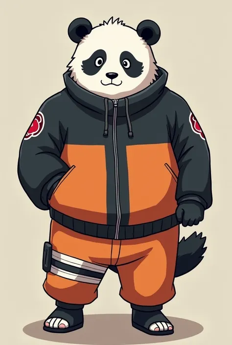 
Generate an image of panda wearing Naruto clothes (in his training arc , and make it do some hard training like holding loads , make it in Naruto anime drawing style , make tha panda’s face look energetic and happy , make his body less fat (but not thin o...